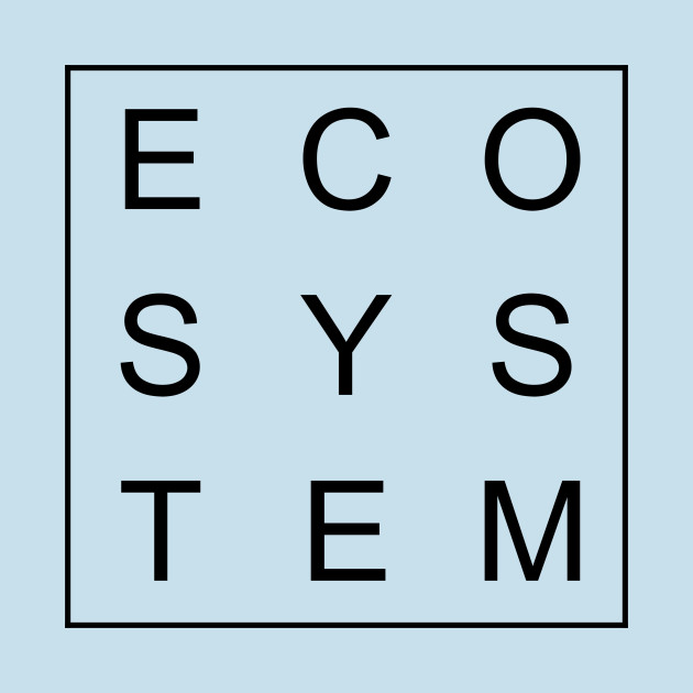 Disover simple and minimalist design of ecosystem black word - Simple Design - T-Shirt