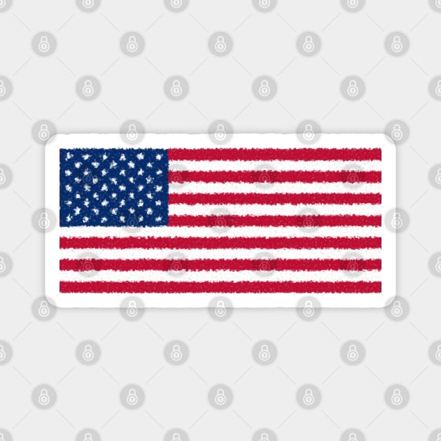 US American Flag Snowy Magnet by Historia