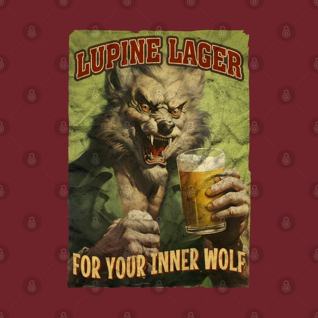 Lupine Lager - Retro werewolf beer by Dazed Pig