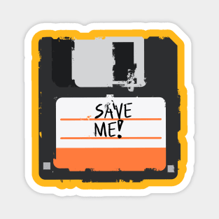 Retro Save me Floppy Disk - Distressed Grunge Magnet