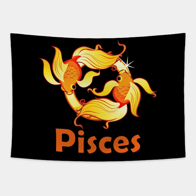 Pisces zodiac sign Tapestry by tonkashirts