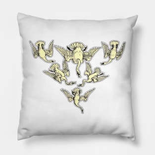 Flock birds flying in the sky Pillow