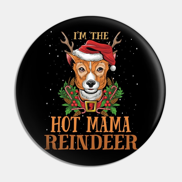 Im The Hot Mama Reindeer Christmas Funny Pajamas Funny Christmas Gift Pin by intelus