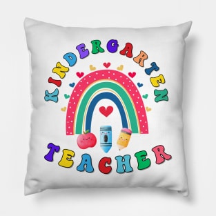 Kindergarten Teacher Rainbow Shirt Pillow