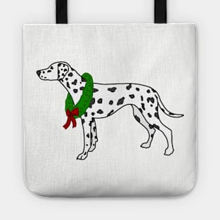 Festive Dalmatian in Wreath Tote