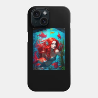 Under the sea Redhead Mermaid Phone Case