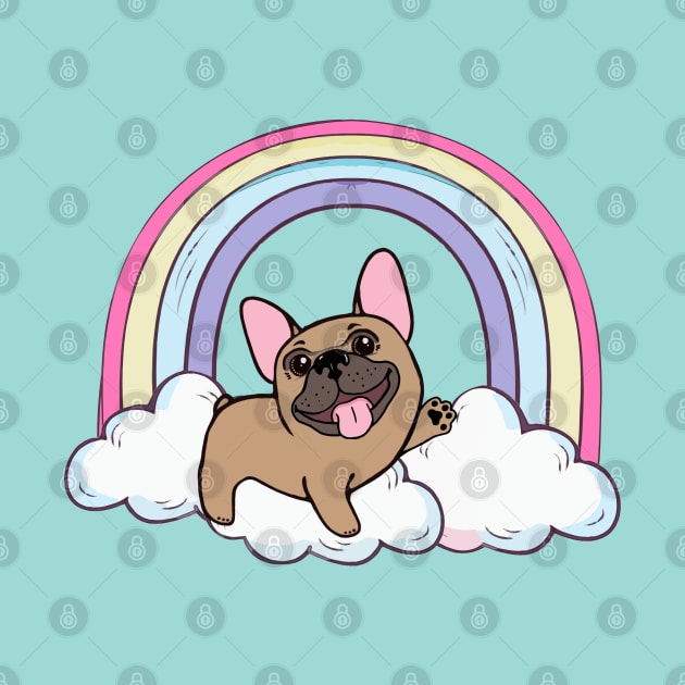 Cute french bulldog and  raimbow by Collagedream