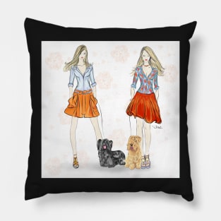 Twinsies fashion Illustration Pillow