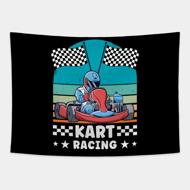 Kart racing Tapestry by printedartings