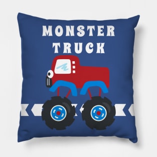 illustration of monster truck with cartoon style. Pillow