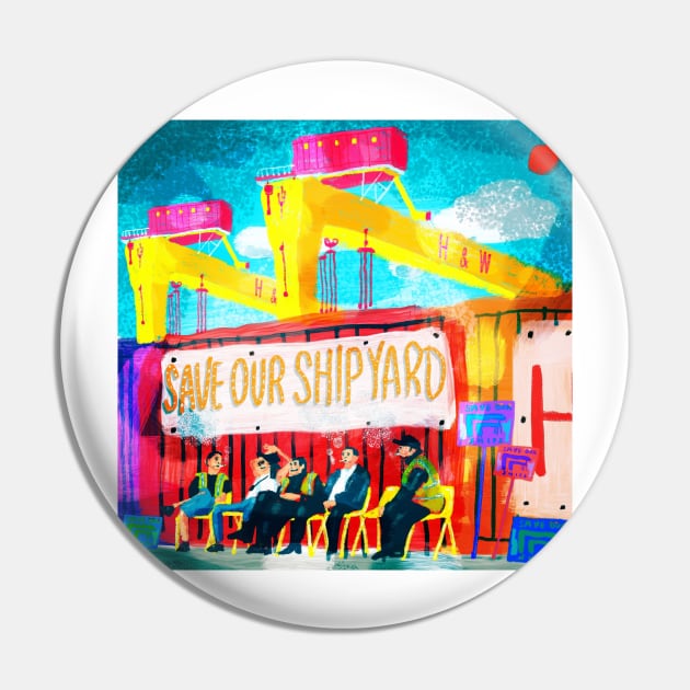 Shipyard Pin by MARKDONNELLYILLUSTRATION