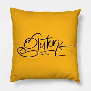 Gluton in Black Type Pillow