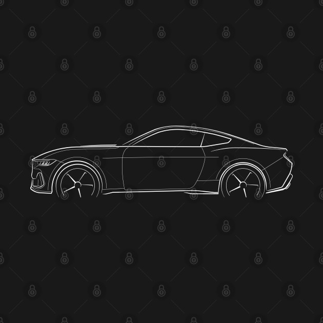 front/profile - 2024 Ford Mustang GT S650 - stencil, white by mal_photography