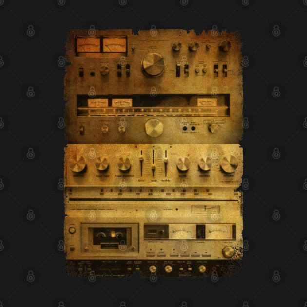 Setup Vintage Audio HiFi Sound System - Hot Design by MushroomSkull Art