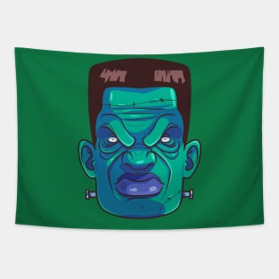 Frankenstein Monster Face Happy Halloween Scary Tapestry