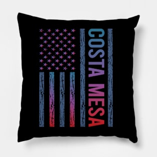 Blue Red Flag - Costa Mesa Pillow