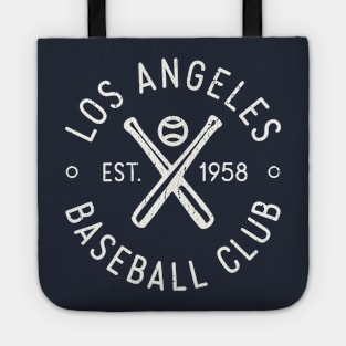 Retro LA Baseball Club Stamp Logo (White) Tote