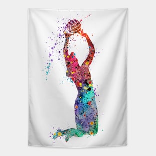 Volleyball Girl Player Setter Watercolor Art Sports Gifts Tapestry