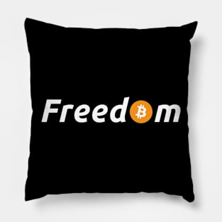 Freedom Bitcoin Logo Design for Cryptocurrency Enthusiasts Pillow