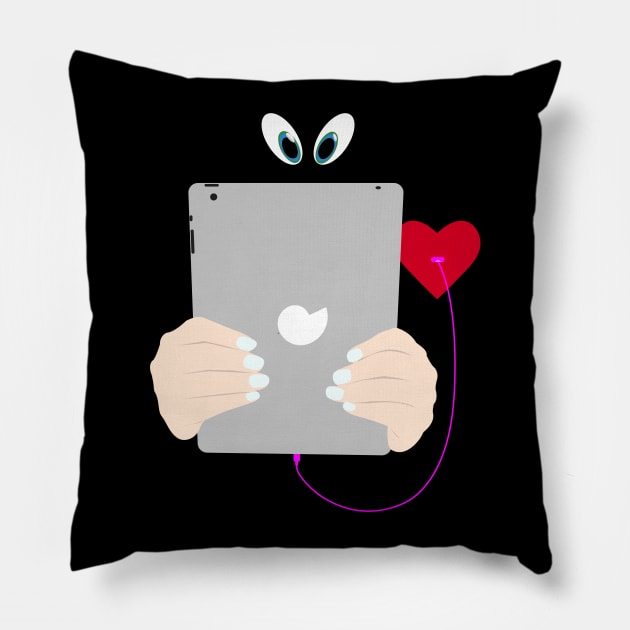 Stuck With Tablet-Ai-Technology Pillow by MaryMas