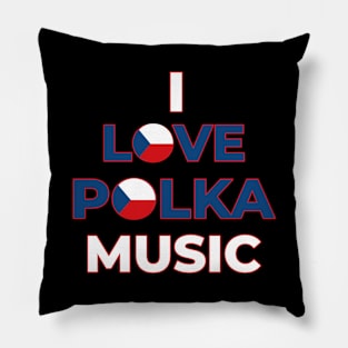 I Love Polka Music Pillow