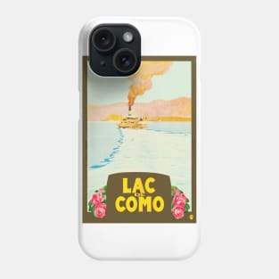 Lac de Como (Lake Como), Italy - Vintage Travel Poster Design Phone Case