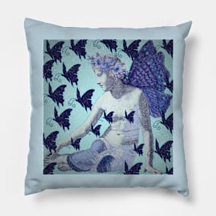 Vintage Blue Fairy Pillow