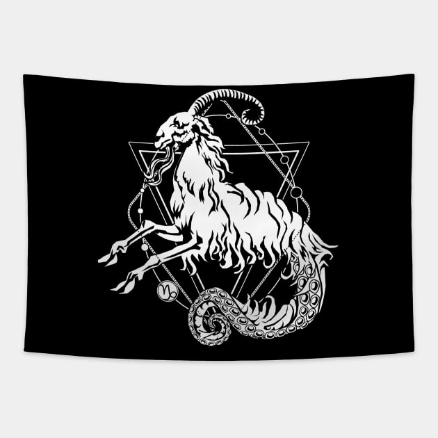 Capricorn - the Zodiac Sea Goat Tapestry by Von Kowen