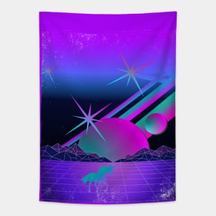 Abstract 80s Retro Graphic Tapestry