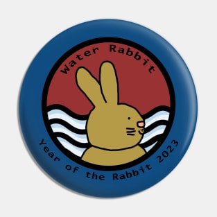 Cute Year of the Rabbit 2023 Water Pin