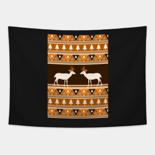 Christmas pattern with deer II Tapestry