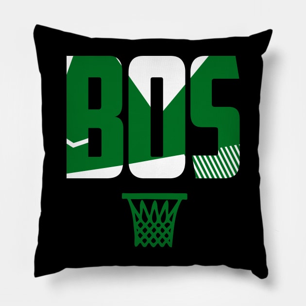 Throwback Boston Basketball Pillow by funandgames