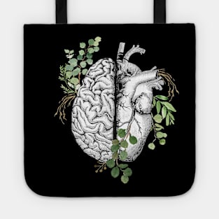 Right balance between brain and heart, leaves eucalyptus, mental health Tote