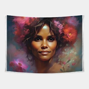 painting with Halle Berry Tapestry