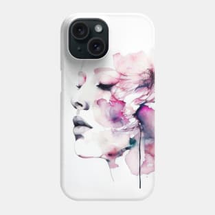 Portrait of a girl in watercolor style. Phone Case