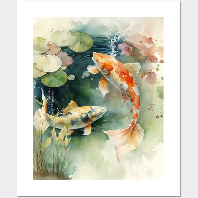 KOI Fish Japanese Watercolor - Fish Japanese Japan Animal Nature, Japanese  Watercolor 