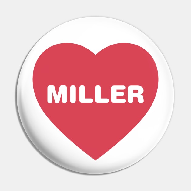 Miller Red Heart in Bold Font Pin by modeoftravel