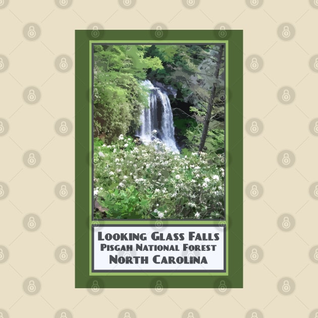 Vintage Travel Looking Glass Falls by candhdesigns