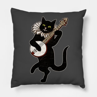 Vintage Cat Playing Banjo Pillow