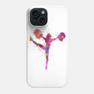 Sports cheerleader in watercolor Phone Case