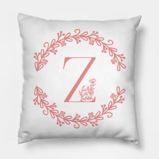 Pink Monogram Letter Z Pillow