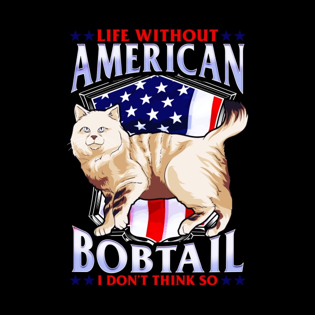 Cat Mom American Bobtail Gift American flag by Ramadangonim