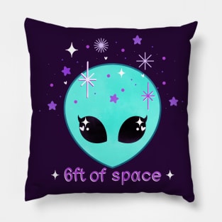 6ft away cute alien Pillow