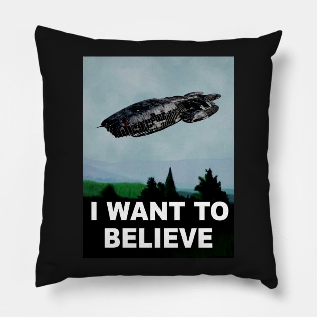 I want to believe, in Galactica Pillow by William Jakespeare Props