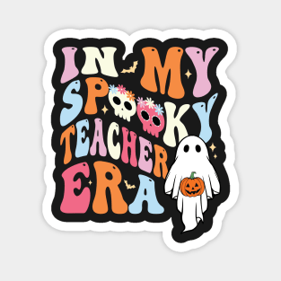 In My Spooky Teacher Era Teacher Halloween Shirt, Vintage Halloween Fall Teacher Tees Groovy Teacher Shirt Halloween Spooky Teacher Gift For Teacher Magnet