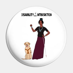 Disability Is An Intersection White Cane Pin