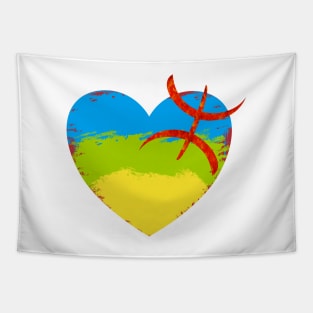 Amazigh Hart Flag - Berber Flag Hart Tapestry