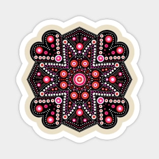 Symmetrical Mandala Pink-White Magnet