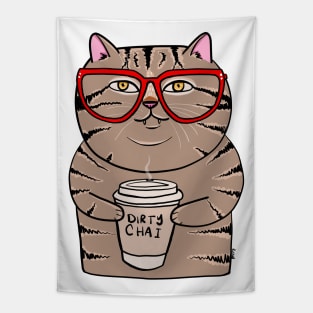 Dirty Chai Kitty Tapestry