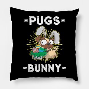 Dog Easter Egg Hunter Pugs Bunny T Shirt Gift for Girl & Boy Pillow